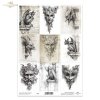 Grafiki, gargulce, stwory, groteskowe twarze, szkice, styl gotycki * Graphics, gargoyles, creatures, grotesque faces, sketches, gothic style
